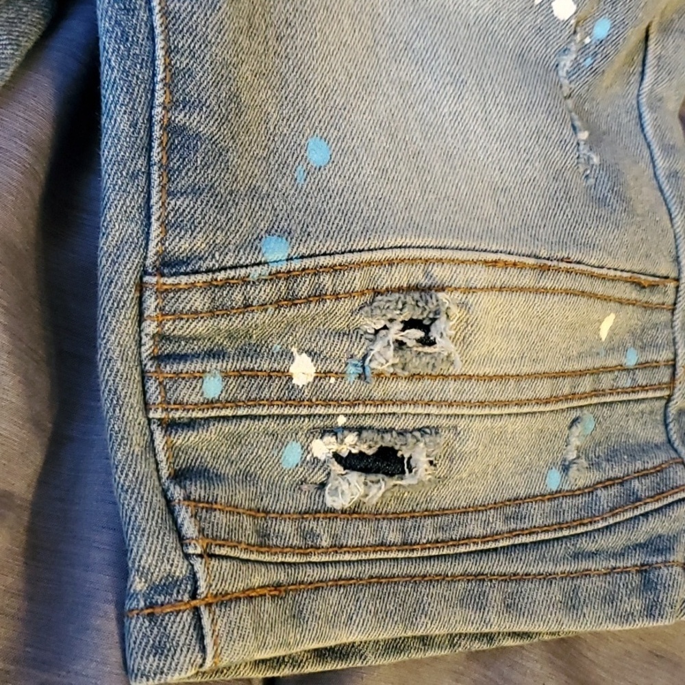 Phat Farm Blue Distress Kids Shorts Size 2t Or 3t See Measurements Rip + Repair - Picture 9 of 12